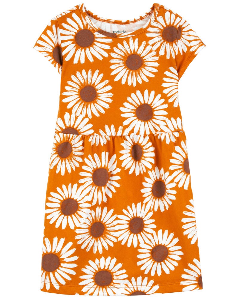 Toddler Sunflower Cotton Dress, image 1 of 4 slides