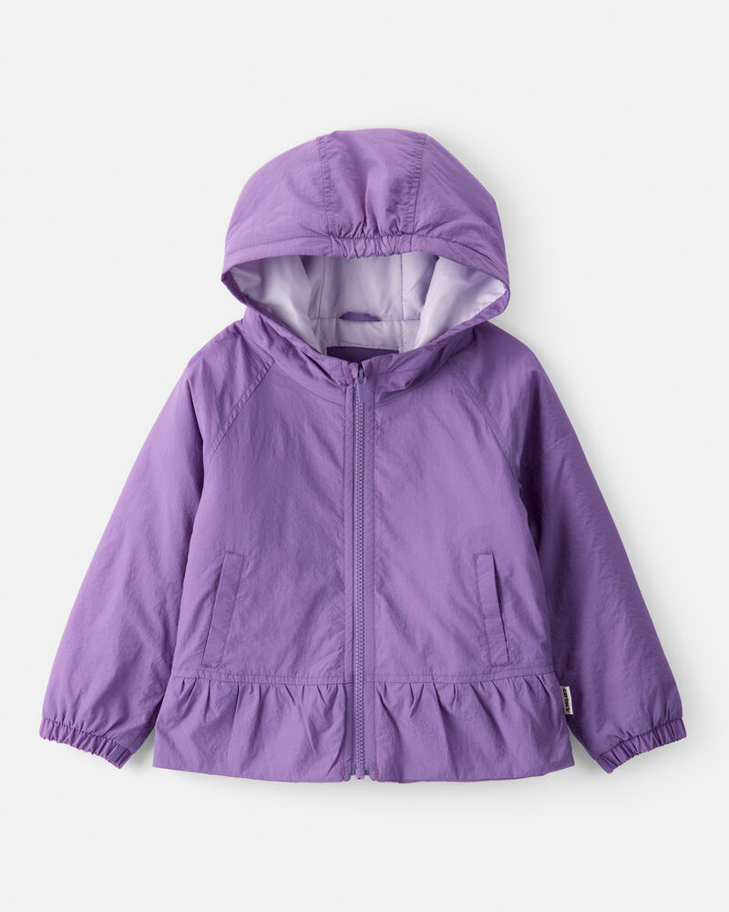Girls Midweight Peplum Jacket - Purple, image 1 of 3 slides