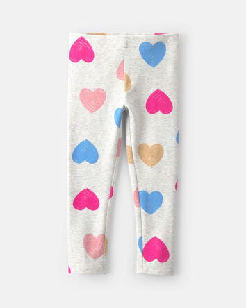 Toddler Girl Heart Cotton Pull-On Stretch Leggings, 