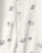Baby Elephant 100% Cotton Converter Gown - Ivory, image 3 of 4 slides