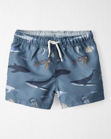 Toddler Recycled Ocean-Print Swim Trunks, 