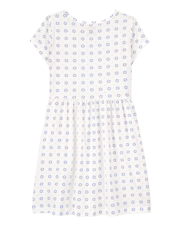 Kid Floral Short-Sleeve Dress- Ivory, 