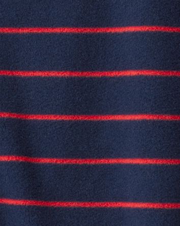 Baby Boy Dog Striped Fleece Loose Fit 1-Piece Pyjamas - Navy, 