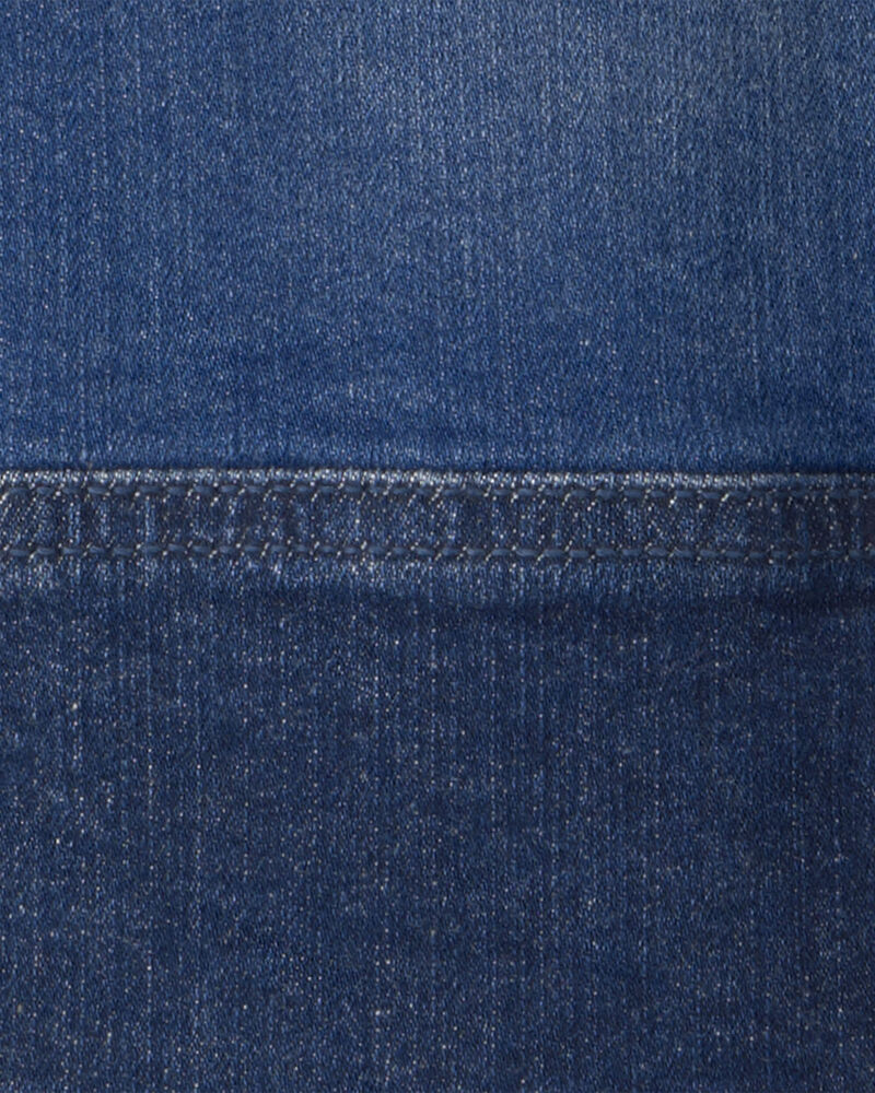 Toddler Boy Patchwork Denim Jacket- Dark Wash, image 2 of 3 slides