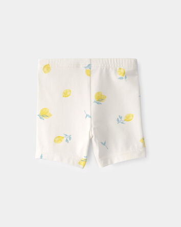 Baby Girl Lemon Bike Shorts - Cream, 