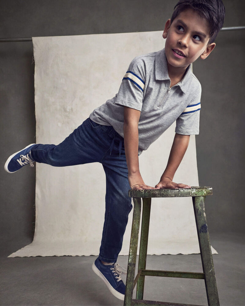 Boys Denim Straight Jeans - Dark Wash, image 4 of 5 slides