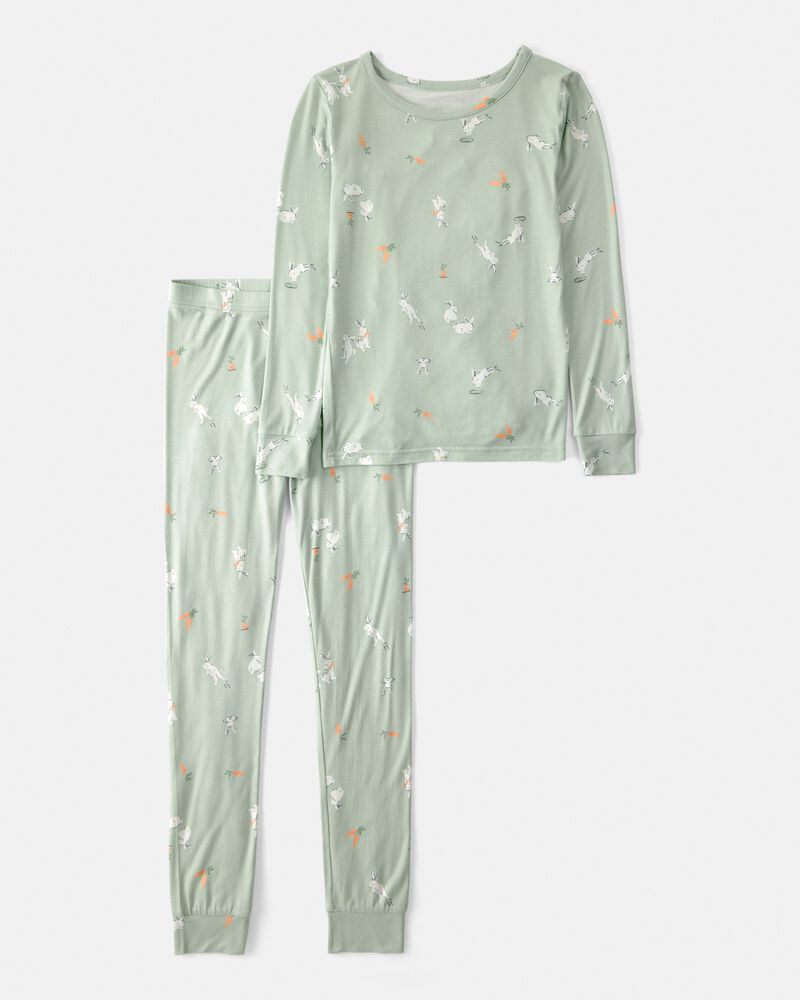 Kid Bunny PurelySoft 2-Piece Pyjama Set - Green, image 1 of 7 slides