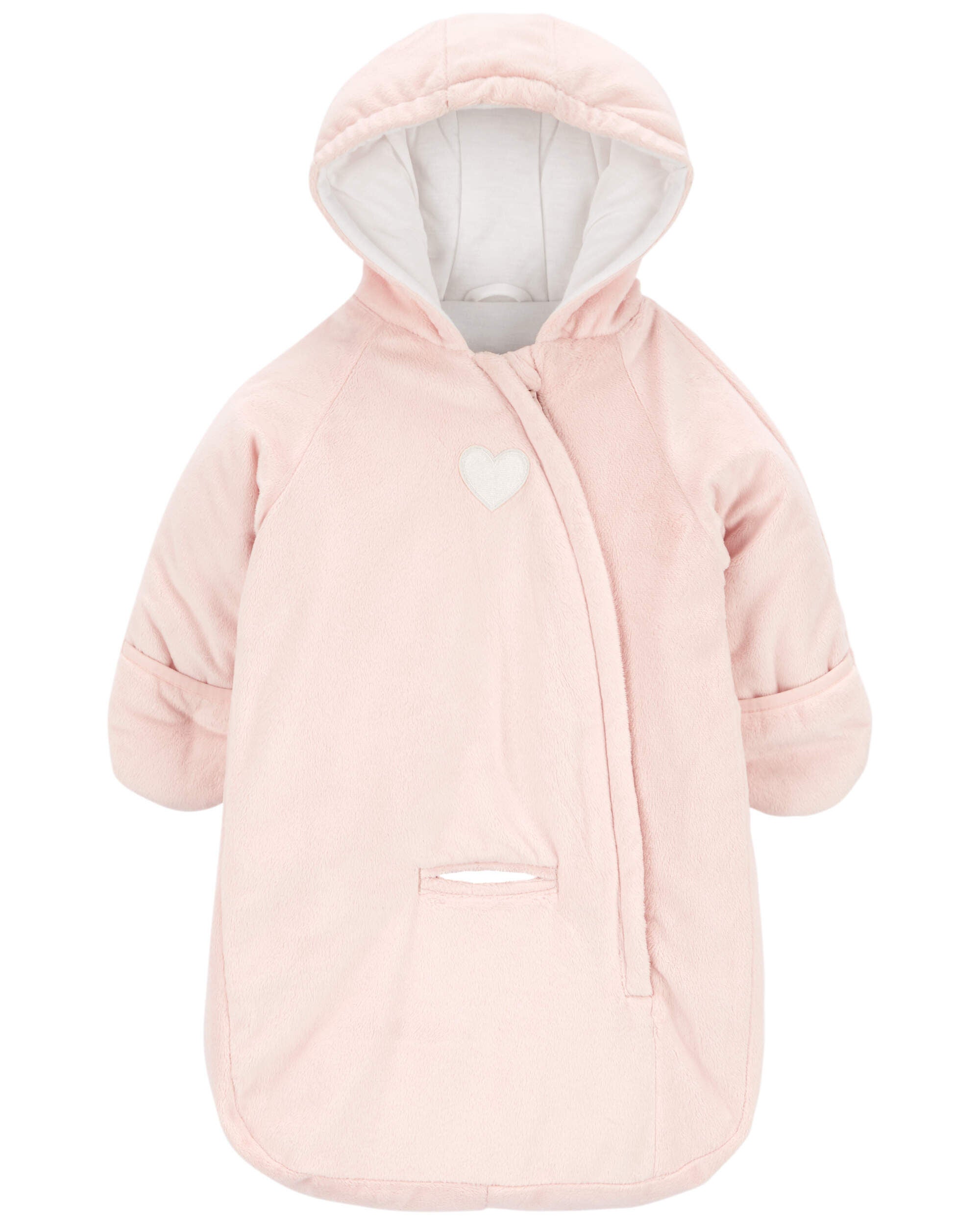 Bebe Habit de neige 1 piece a capuchon en fausse fourrure a motif de c ur