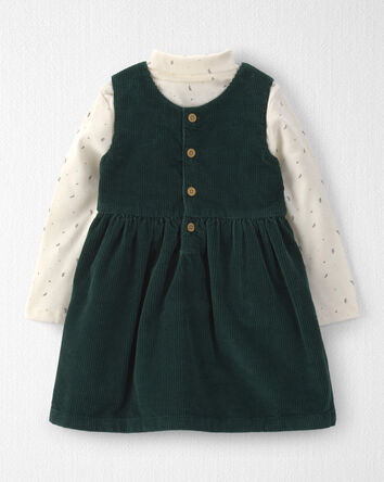 Toddler Girl 2-Piece Organic Cotton Corduroy Jumper Set, 