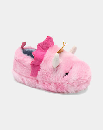 Girls Dragon Slippers - Pink, 