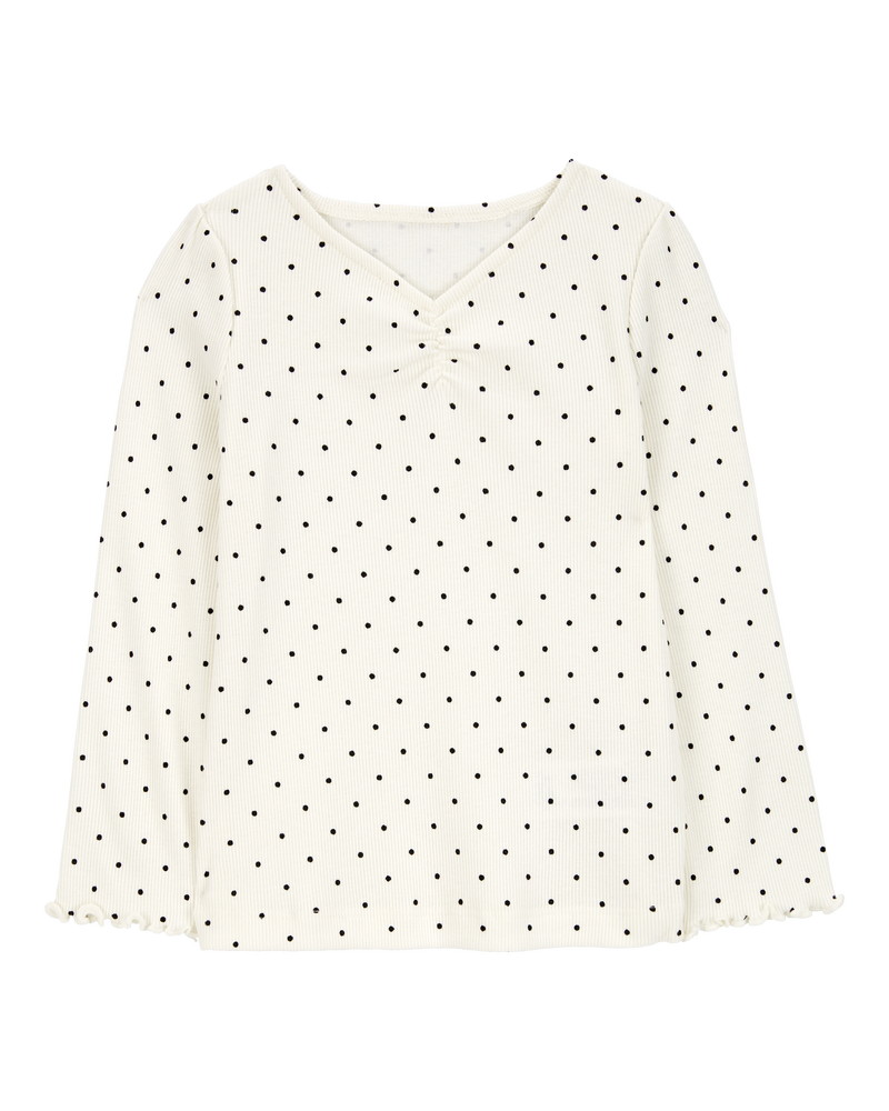 Toddler Polka Dot Cotton Rib Top, image 1 of 3 slides
