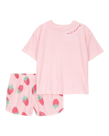 Kid Strawberry Print Loose Fit 2-Piece Pyjamas - Pink, 