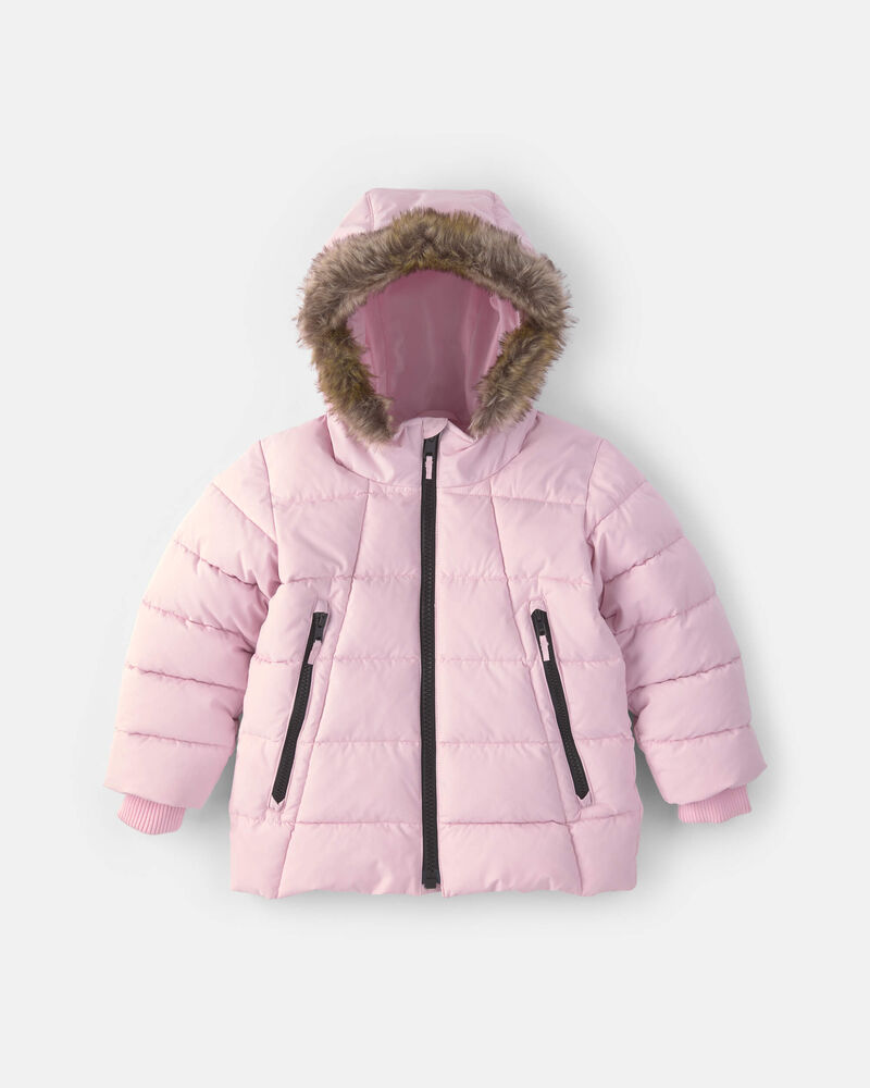 Toddler Girl Bubble Urban Jacket-  Pink, image 1 of 4 slides