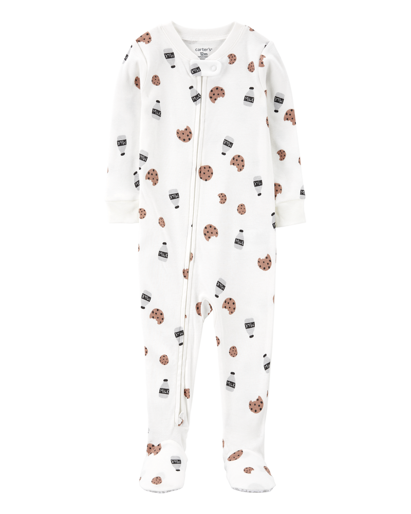Baby 1 Piece Milk Cookies 100 Snug Fit Cotton Footie Pyjamas