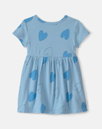 Baby Girl Heart Short-Sleeve Dress - Blue, 