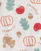 Baby 2-Piece Thanksgiving 100% Cotton Snug Fit Pyjama Set - Cream, image 3 of 4 slides