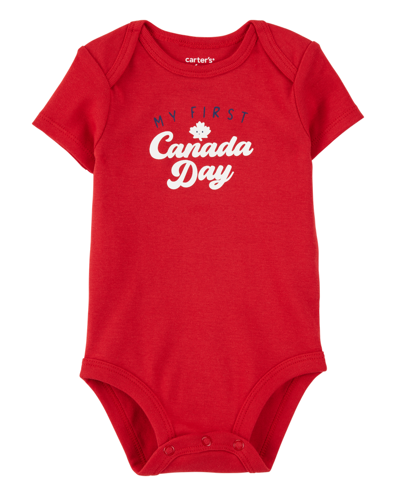 Baby My First Canada Day Bodysuit - Red, image 1 of 4 slides