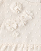 Baby Girl Swiss Dot Occasion Dress - Cream, image 4 of 5 slides