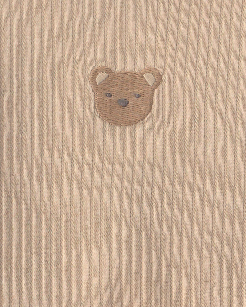 Baby 3-Piece Bear Bodysuit & Pant Set - Brown/Ivory, image 2 of 5 slides