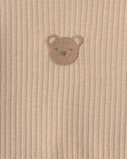 Baby 3-Piece Bear Bodysuit & Pant Set - Brown/Ivory, image 2 of 5 slides