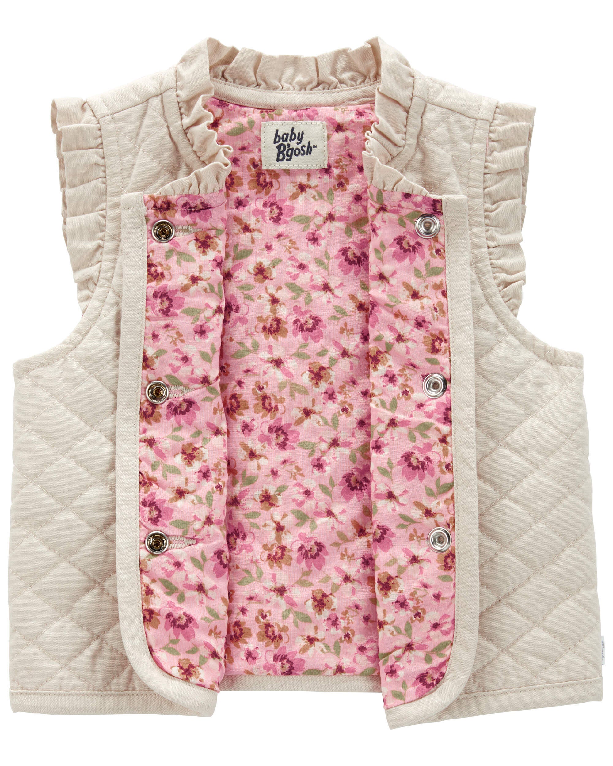 Cream Baby Ruffle Quilted Vest Carter s Oshkosh Canada