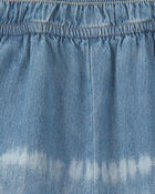Filles - Combinaison &agrave; smocks &agrave; jambe large en denim teint sur n&oelig;uds - D&eacute;lav&eacute; moyen, image 2 sur 2 diapositives