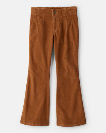 Girls Western Corduroy Flare Pants - Brown, 