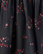 Girls Floral Short-Sleeve Occasion Dress - Black, image 3 of 4 slides