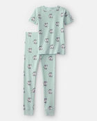 Jeune - Pyjama 2 pi&egrave;ces ajust&eacute; &agrave; manches courtes en 100 % coton, soccer - Vert, image 1 sur 2 diapositives
