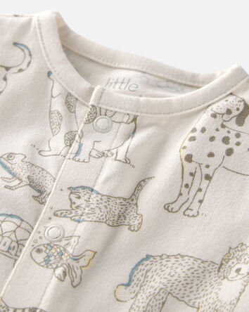 Baby 2-Pack Organic Cotton Rompers in Pet Print, 
