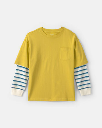 Boys Striped Long-Sleeve T-Shirt - Yellow/Cream, 