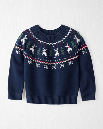 Tout-petit - Chandail en coton biologique à motif jacquard, 