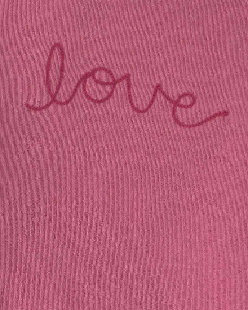 Toddler Girl 2-Piece 'Love' Fleece Long-Sleeve Top & Pant Set - Pink, image 3 of 5 slides
