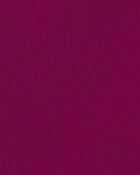 Girls Long-Sleeve Ribbed Top - Burgundy, image 2 of 3 slides