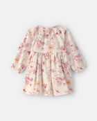 Baby Girl Floral Long-Sleeve Dress - White/Pink, image 2 of 5 slides