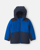 Toddler Boy  Quilted Mid Weight Jacket- Royal Blue, image 1 of 4 slides