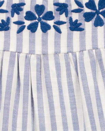 Toddler Striped Flutter Sleeve Romper, 