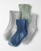 Toddler 4-Pack No-Slip Socks Made with Organic Cotton, image 1 of 3 slides
