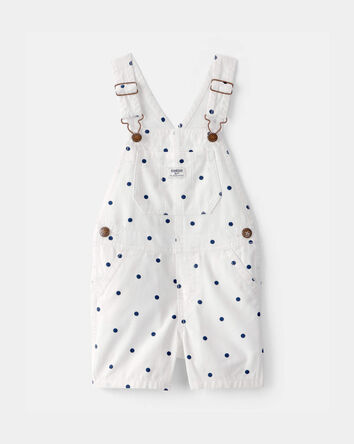 Tout-petit fille - Salopette courte &agrave; pois - Blanc/Bleu, 