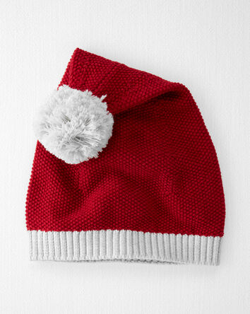 Tout-petit Chapeau de père Noël en tricot de coton biologique, 