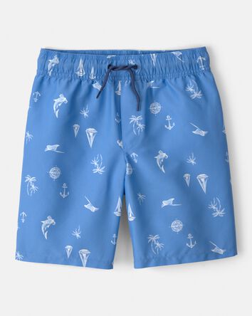 Boys Sailboat Swim Trunks - Blue, 