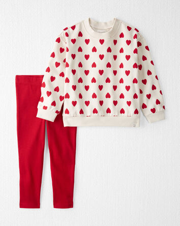 Tout-petit fille - Ensemble 2 pi&egrave;ces en coton biologique &agrave; motif de c&oelig;urs pour toujours, 