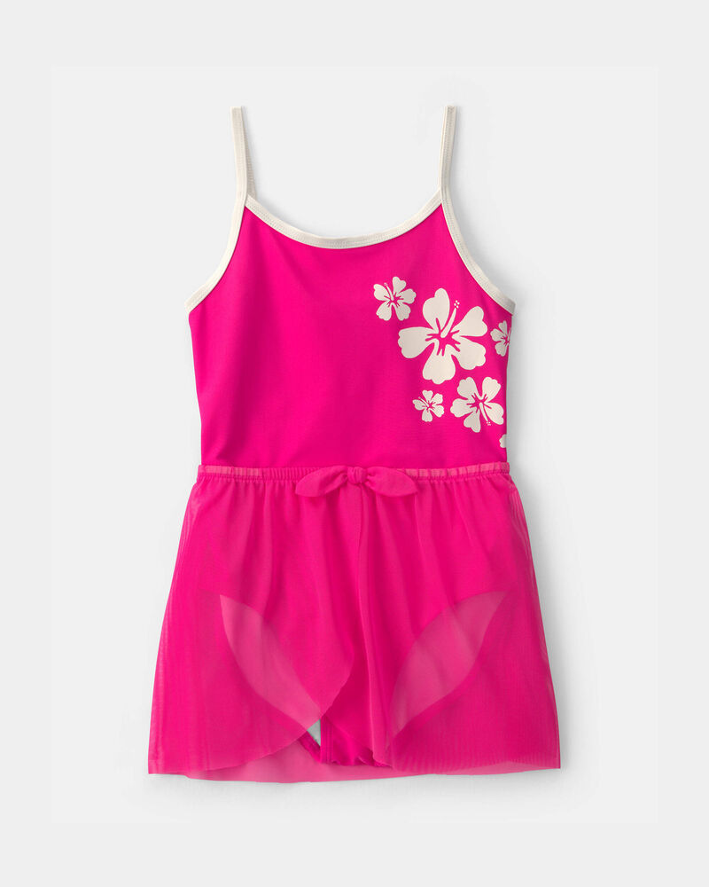 Filles - Ensemble 2 pi&egrave;ces maillot de bain et jupe cache-maillot - Rose, image 1 sur 5 diapositives