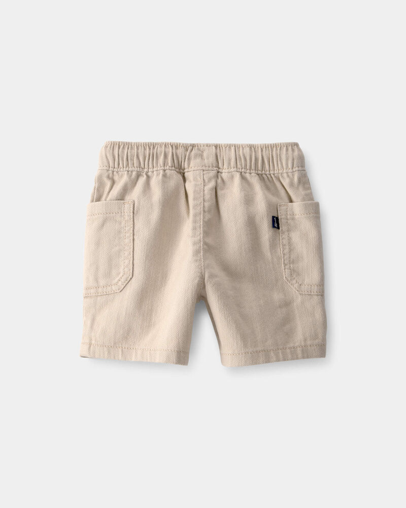 B&eacute;b&eacute; gar&ccedil;on - Shorts en serg&eacute; &agrave; cordon de serrage - Kaki, image 2 sur 4 diapositives