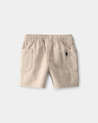 B&eacute;b&eacute; gar&ccedil;on - Shorts en serg&eacute; &agrave; cordon de serrage - Kaki, image 2 sur 4 diapositives