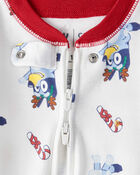 Baby Bluey™ 100% Cotton Long-Sleeve Snug Fit 1-Piece Pyjamas - White, image 2 of 4 slides