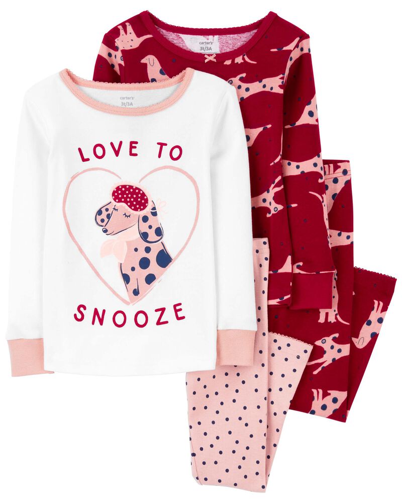 Baby 4-Piece Dog 100% Snug Fit Cotton Pyjamas, image 1 of 4 slides