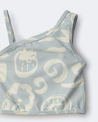 Toddler Girl Tropical One-Shoulder Ruffle Tankini Set - Sage, image 7 of 7 slides
