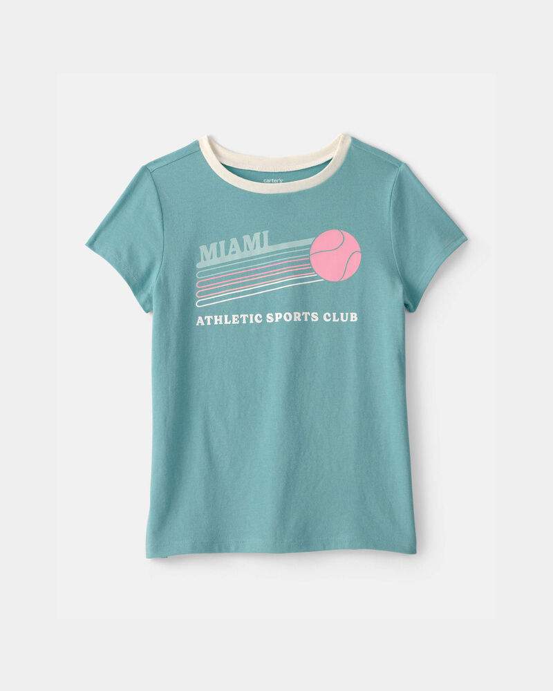 Filles - T-shirt &agrave; imprim&eacute; &laquo;Miami Sports Club&raquo; - Bleu, image 1 sur 2 diapositives