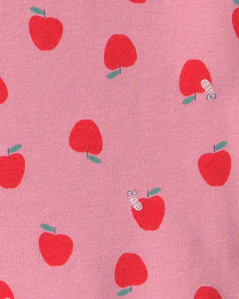 Toddler Girl Apple 100% Cotton 2-Piece Pyjama Set - Pink, image 2 of 3 slides